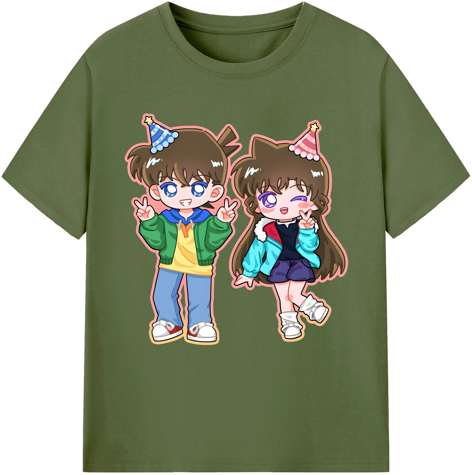 （画像用） 名探偵コナン 毛利 蘭 もうり らん、モーリ ラン Detective Conan Rachel Moore 綿100％半袖Tシャツ（フロントプリント）